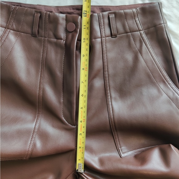 NWT Dynamite Utility Faux Leather Straight Leg Pants in brown french roast - Picture 10 of 12
